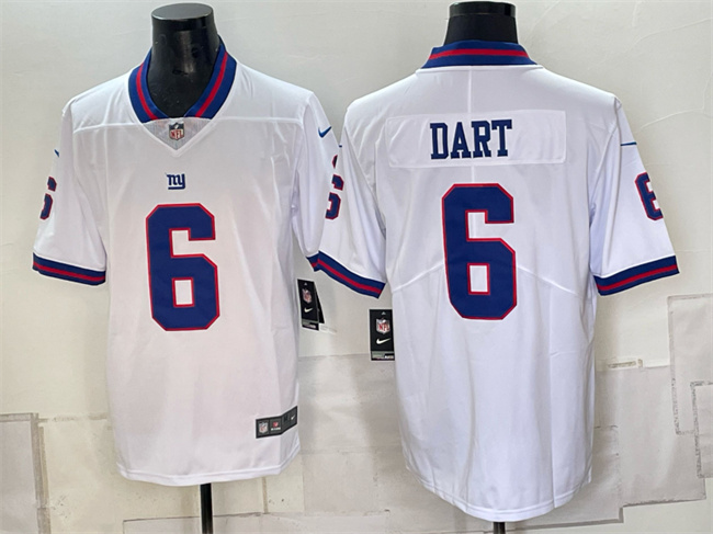 Men's New York Giants #6 Jaxson Dart White Vapor Untouchable Limited Stitched Jersey